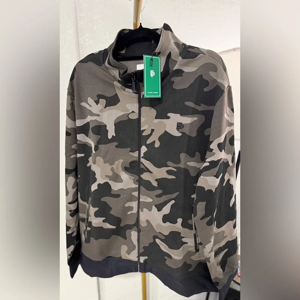 Flint Park Men’s Camo Full Zip Jacket Sweatshirt 2XL NWT - Picture 1 of 7